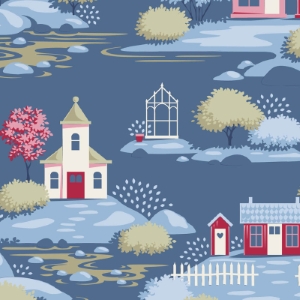 Tilda Village Life Village Blue