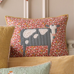 Tilda Village Life Cow Pillow - Rust