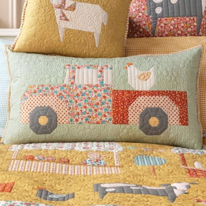 Tilda Village Life Truck Pillow - Mist