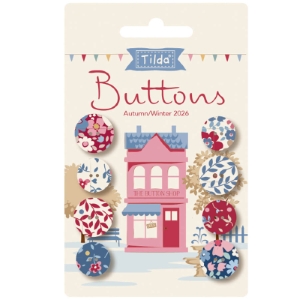 Tilda Village Life Buttons Winter 14mm and 16mm - 8 Pieces