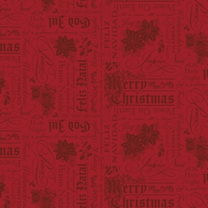 Riley Blake Designs Poinsettias at Christmas Text Red