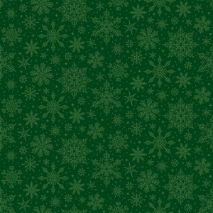 Riley Blake Designs Poinsettias at Christmas Snowflakes Green