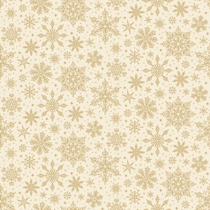 Riley Blake Designs Poinsettias at Christmas Snowflakes Cream