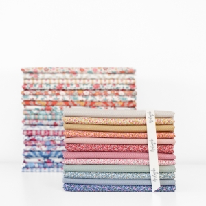 Tilda Poppyseed & Brie Co-ordinating with Village Life Fat Quarter Bundle of 12 fabrics