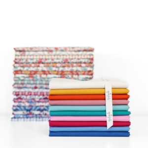 Tilda Solids Co-ordinating with Village Life Fat Quarter Bundle of 10 fabrics