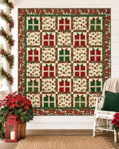 Riley Blake Designs Poinsettias at Christmas A Gift For You Quilt Kit