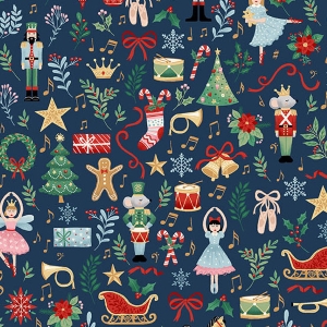 Makower UK The Nutcracker Fairytale Blue