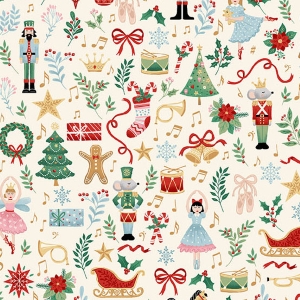 Makower UK The Nutcracker Fairytale Cream