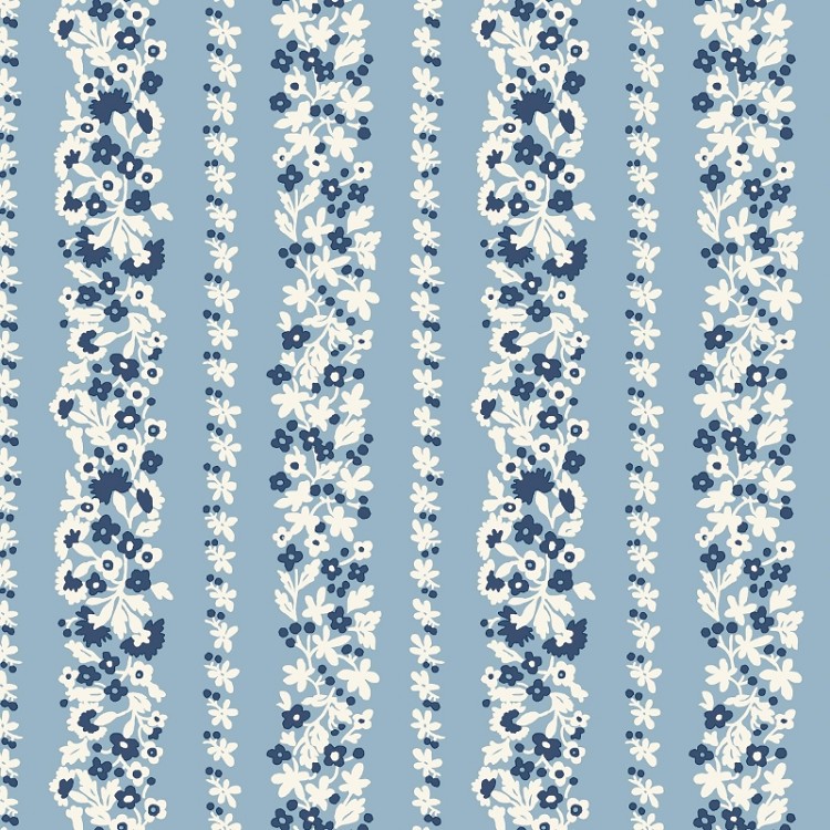 Liberty Denim Florals Topiary Stripe A 