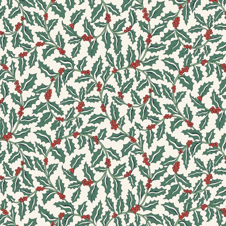 Liberty Festive Greetings Swirling Holly A