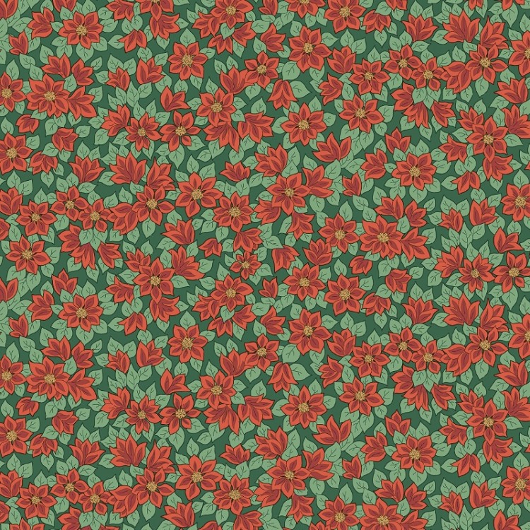 Liberty Festive Greetings Peaceful Poinsettias A