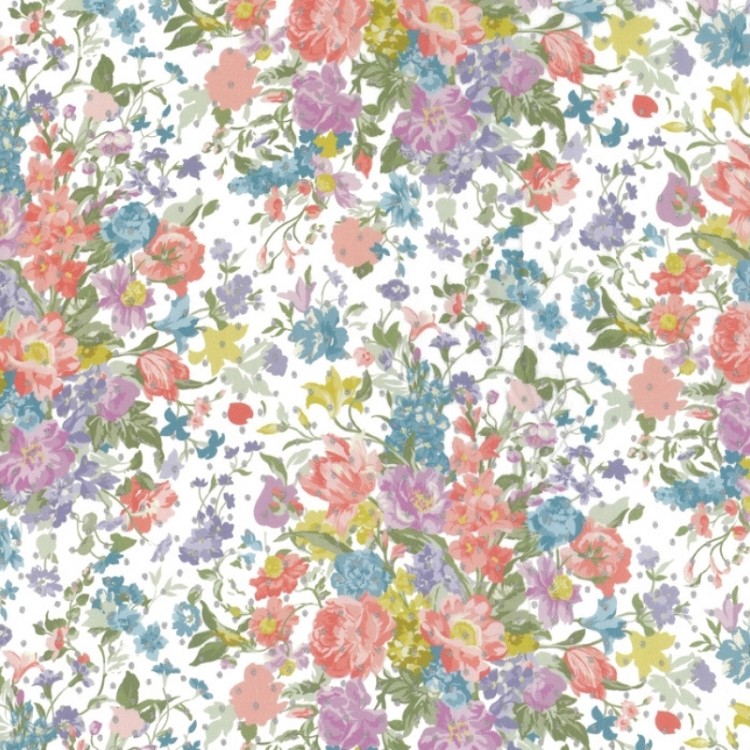 Liberty Tana Lawn Bridgerton Bouquet Parade Spot Silver Metallic