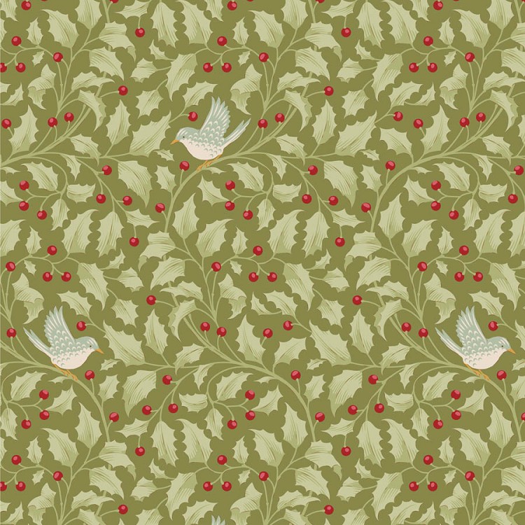 Tilda Merry Little Christmas Holly Moss *** REMNANT PIECE 35CM X 110CM ***