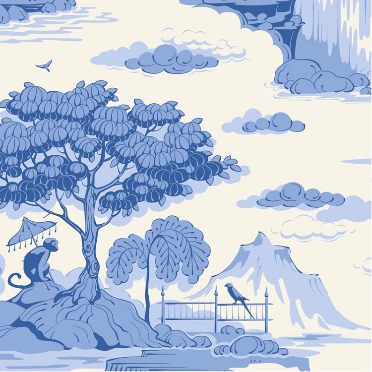 Tilda Something Blue Cottonview Cream
