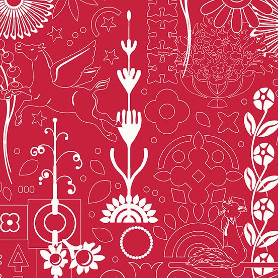 Andover Fabrics Sun Print 2025 Cameo in Cardinal