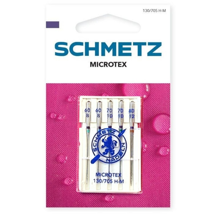 Schmetz Microtex Machine Needle Size 8/60 to 12/80 Set of 5