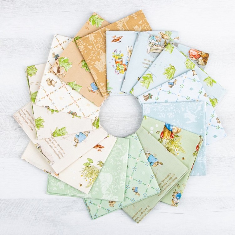 Riley Blake Designs Peter Rabbit and Benjamin Bunny™  Half Metre Bundle of 15 Pieces