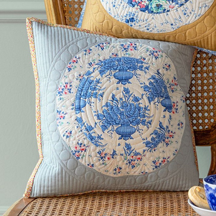 Tilda Something Blue Plate Collection Pillow Kit Soft Blue