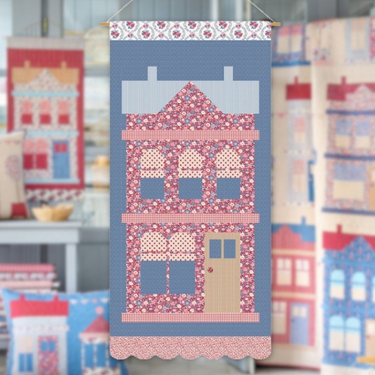 Tilda Village Life Wall Hanging - Blue
