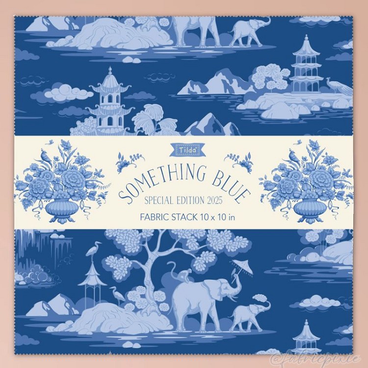 Tilda Something Blue Fabric Stack 10" squares, 40 pieces
