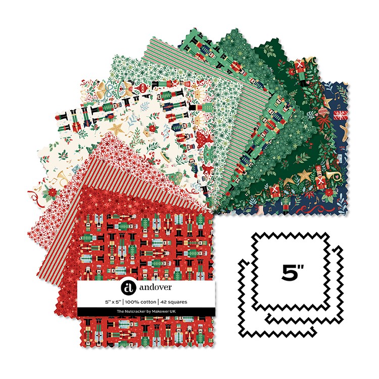 Makower UK The Nutcracker 5" Squares - 42 Pieces