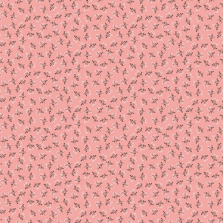 Riley Blake Designs Prairie Bonnet in Heirloom Coral *** REMNANT PIECE - 31CM X 112CM *** 
