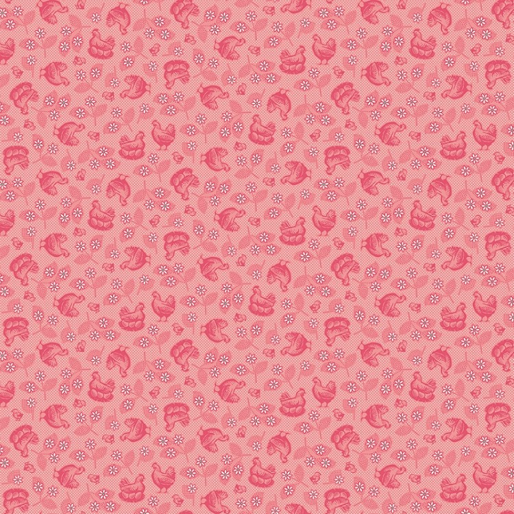 Riley Blake Designs Farmers Daughter Hens & Chicks Coral