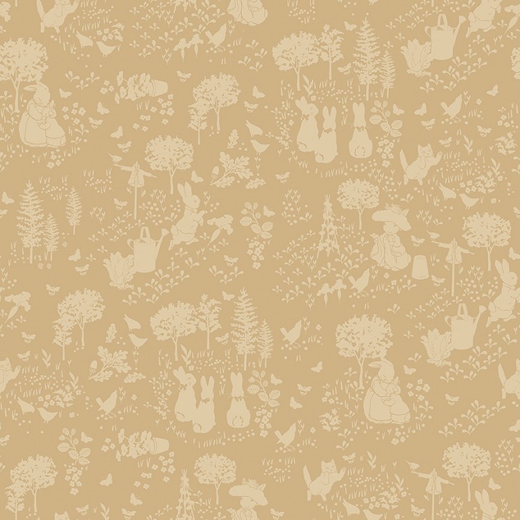 Riley Blake Designs Peter Rabbit and Benjamin Bunny™ Tonal Garden Tan *** REMNANT PIECE - 46CM X 112CM *** 