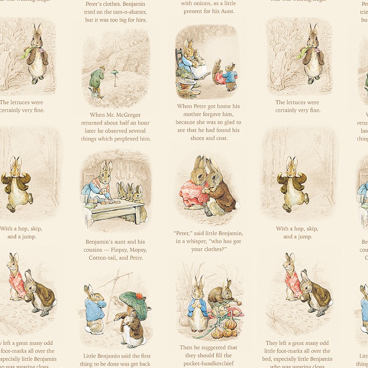 Riley Blake Designs Peter Rabbit and Benjamin Bunny™ Story Time Cream