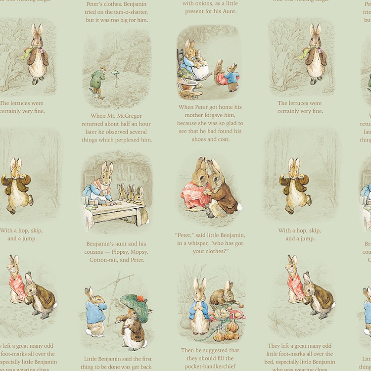Riley Blake Designs Peter Rabbit and Benjamin Bunny™ Story Time Green