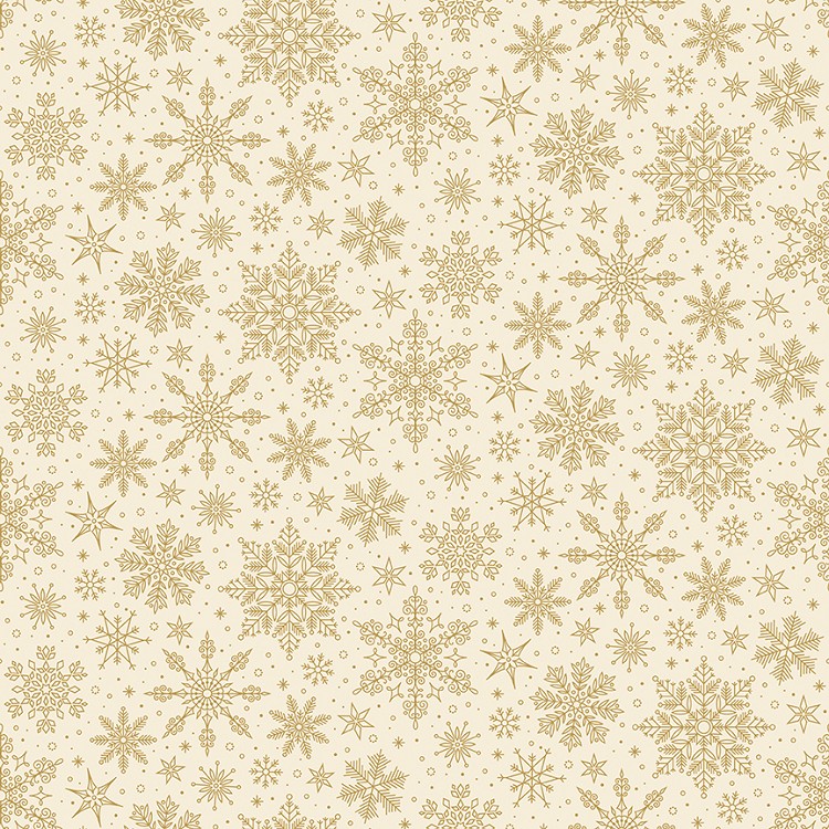 Riley Blake Designs Poinsettias at Christmas Snowflakes Cream