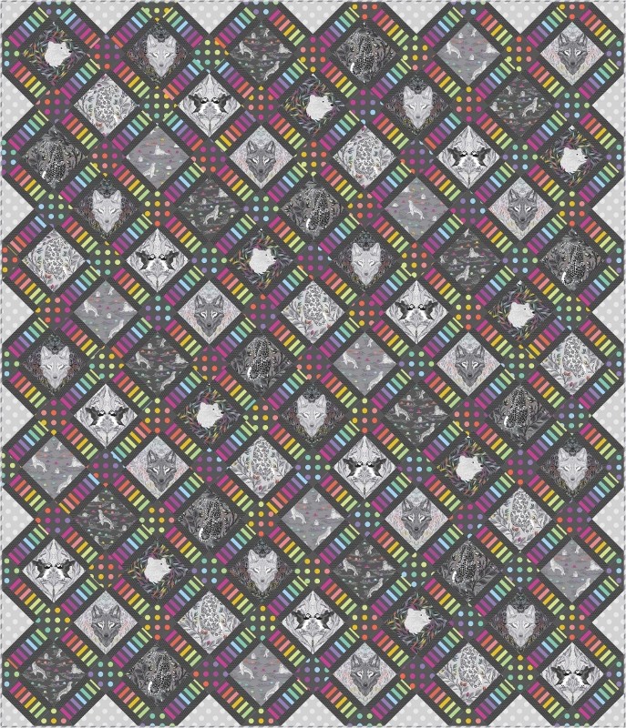 Freespirit Fabrics Tula Pink Graywork Crossroads Quilt Kit