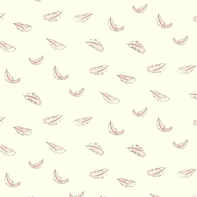 Michael Miller Fabrics Swan Lake Floating Feathers Cream