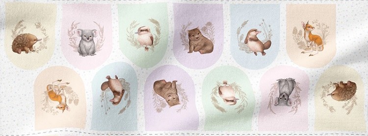 The Devonstone Collection Little Aussie Friends Bunting Panel