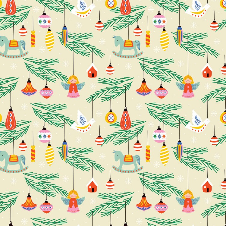 The Devonstone Collection Incredi-Bauble Christmas Decorations on Cream