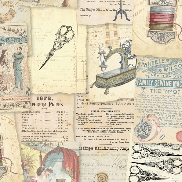 Devonstone Collections UNO Vintage Sewing Clippings 