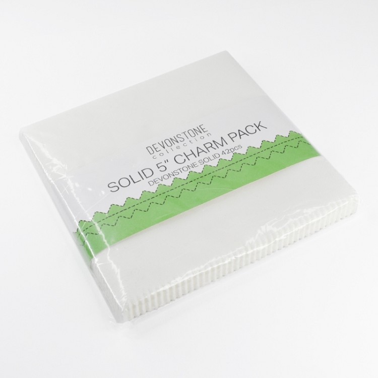 Devonstone Collection Solid 5" Charm Pack 42 pcs Bright White