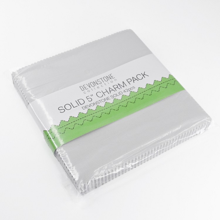 Devonstone Collection Solid 5" Charm Pack 42 pcs Silver Bream