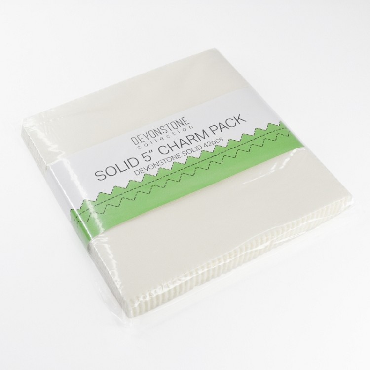 Devonstone Collection Solid 5" Charm Pack 42 pcs Cloud Dancer