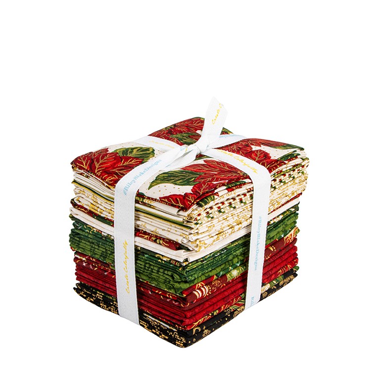 Riley Blake Designs Poinsettias at Christmas Fat Quarter Bundle - 27 Fabrics