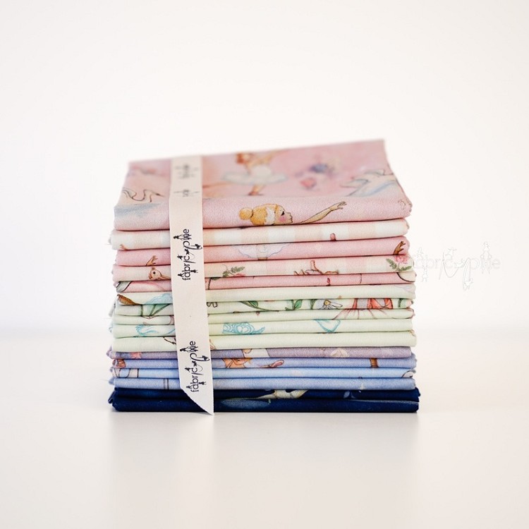 Michael Miller Fabrics Swan Lake Fat Quarter Bundle of 16 Pieces
