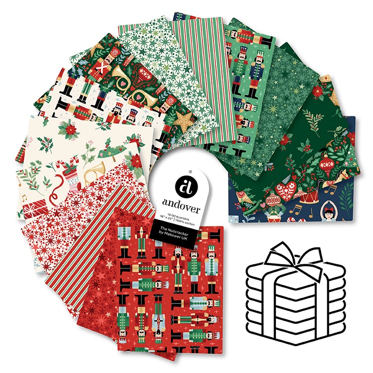 Makower UK The Nutcracker Fat Quarter Bundle - 15 Fabrics