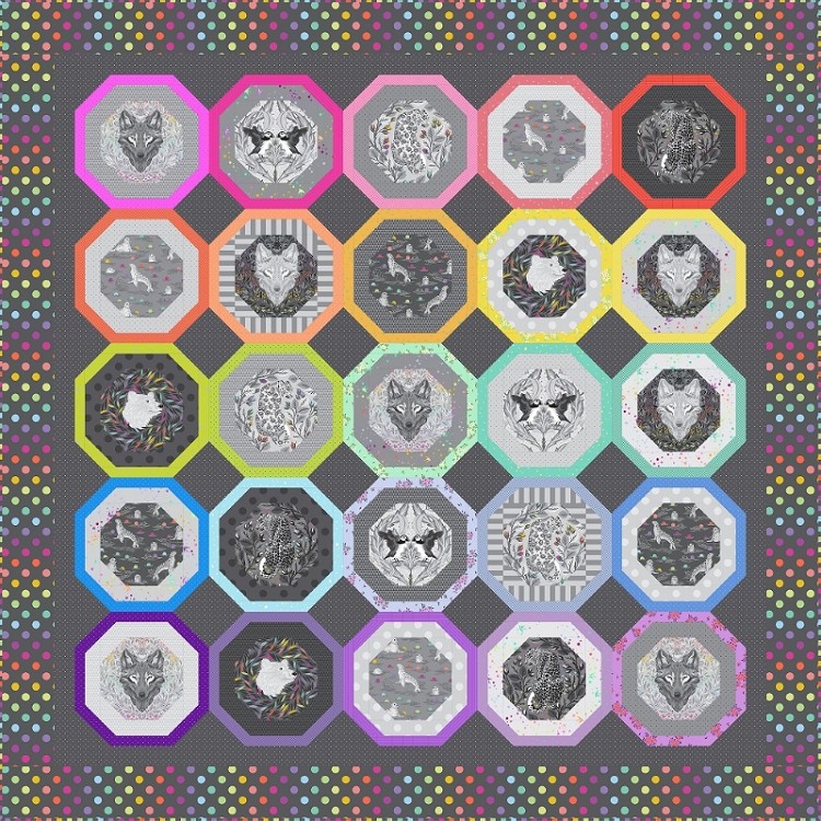 Freespirit Fabrics Tula Pink Graywork Quilt Kit Dark