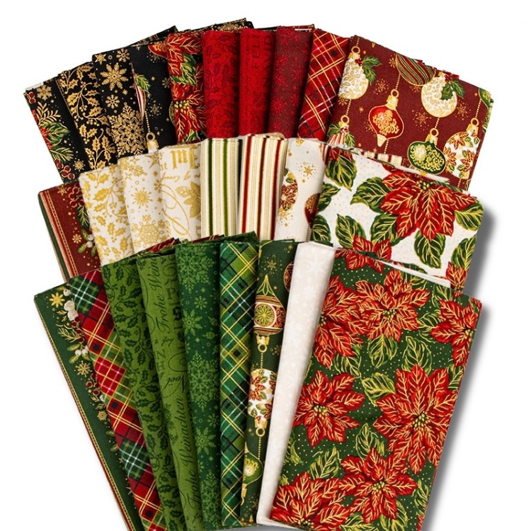 Riley Blake Designs Poinsettias at Christmas Half Metre Bundle - 27 Fabrics