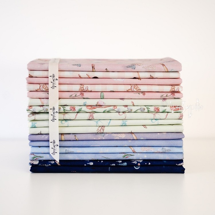 Michael Miller Fabrics Swan Lake Half Metre Bundle of 16 Pieces