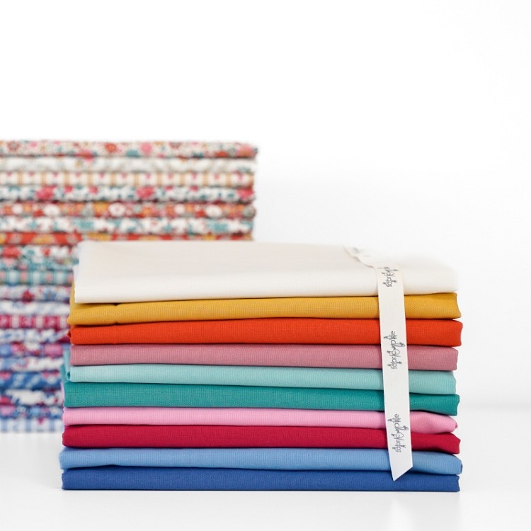 Tilda Solids Co-ordinating with Village Life Half Metre Bundle of 10 fabrics 