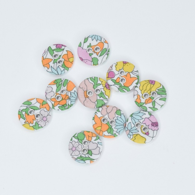 Liberty Tana Lawn 16mm Buttons Poppy Forest A Pack of 10 Buttons