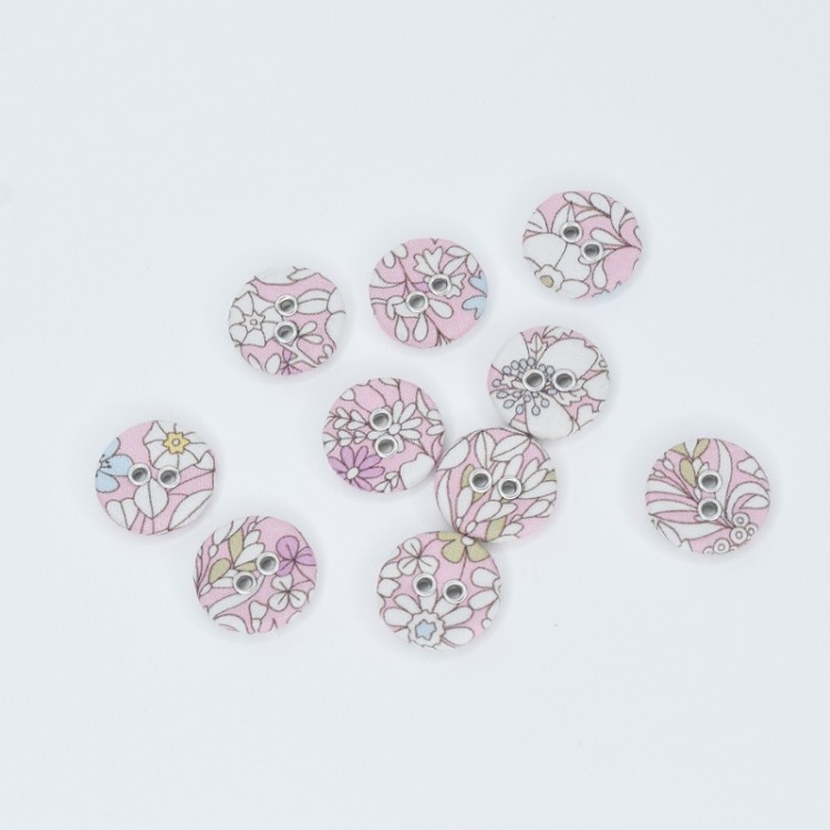 Liberty Tana Lawn 16mm Buttons Junes Meadow H-CC Pack of 10 Buttons
