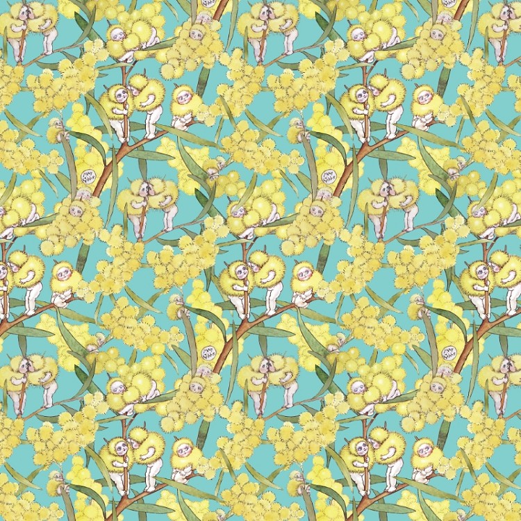 Devonstone Collection May Gibbs Blossom Babies Teal