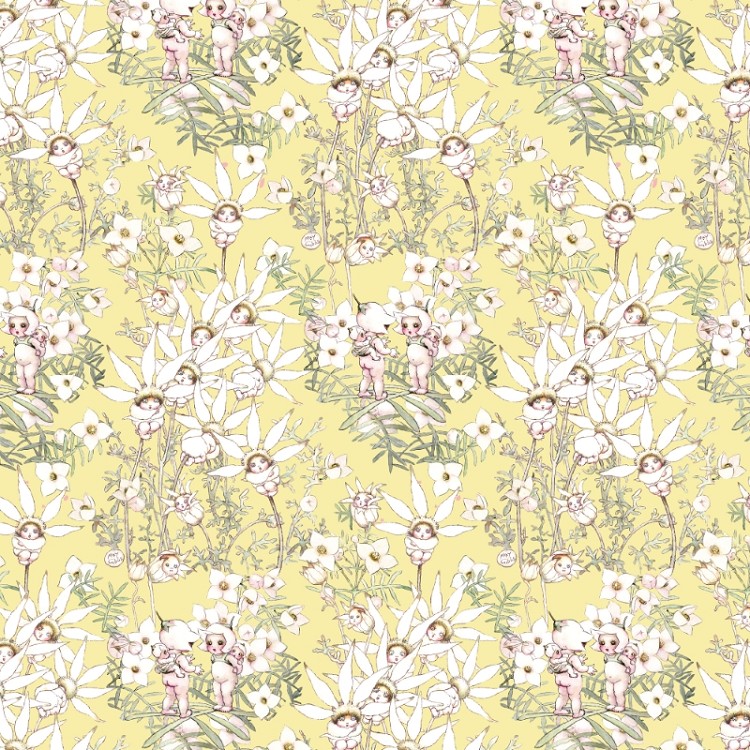 Devonstone Collection May Gibbs Pastel Flowers Yellow